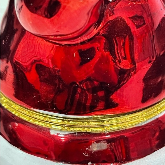 Christopher Radko Hand Blown7 1/2 in Hinged Candy Trinket Box Santa Painting - Picture 8 of 8